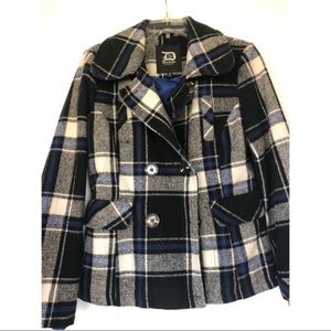 Double breasted Pea Coat plaid